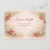 Sweet Strawberry Garden Diapper Raffle Informatiekaartje (Voorkant)