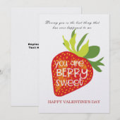 Sweet Strawberry gepersonaliseerde Valentijnsdag K Feestdagenkaart (Voorkant / Achterkant)