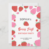 Sweet Strawberry Invitation d'anniversaire (Devant)