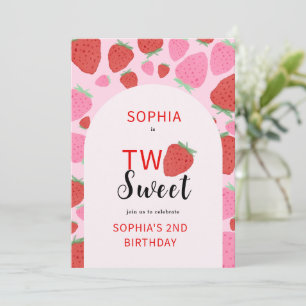 Sweet Strawberry Invitation d'anniversaire
