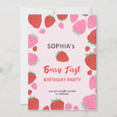 Sweet Strawberry Invitation d'anniversaire (Devant)