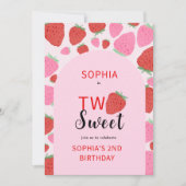 Sweet Strawberry Invitation d'anniversaire (Devant)