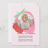 Sweet Strawberry Invitation d'anniversaire (Dos)