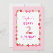Sweet Strawberry Invitation du 2e anniversaire (Devant)
