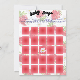 Sweet Strawberry Thema Baby Bingo Douche Spel Kaart