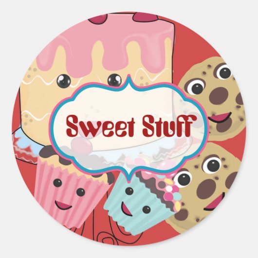 Sweet Stuff Cake Cookies en Cupcake Sticker (Voorkant)