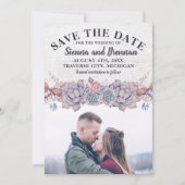 Sweet Succulents Rustische Waterverf sparen de dat Save The Date (Voorkant)