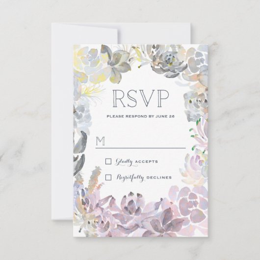 Sweet Succulents Wedding RSVP (Voorkant)