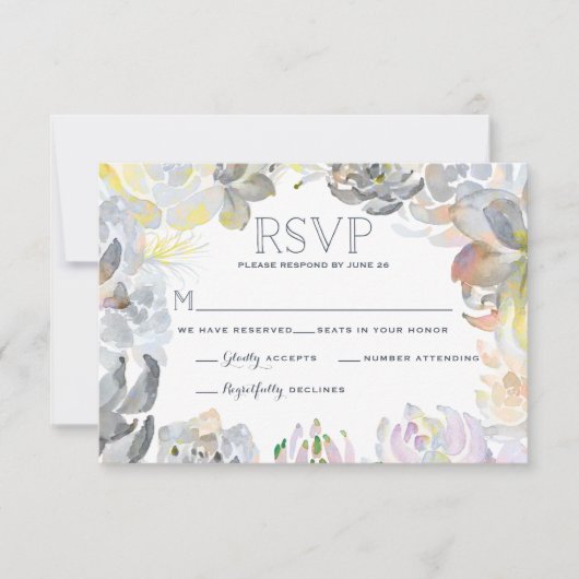 Sweet Succulents Wedding RSVP (Voorkant)