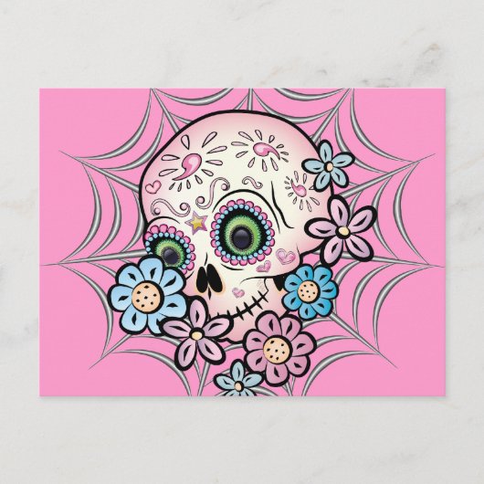 Sweet Sugar Skull Briefkaart (Voorkant)