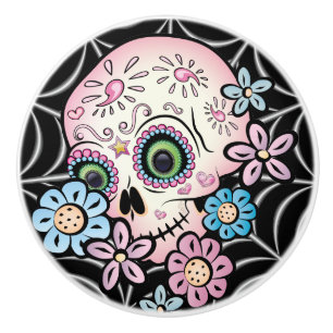 Sweet Sugar Skull Keramische Knop