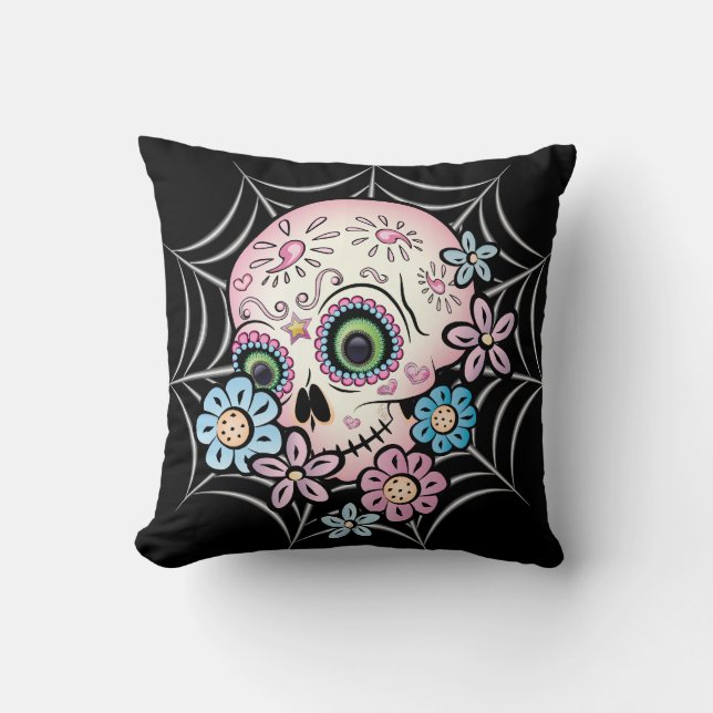 Sweet Sugar Skull Kussen (Voorkant)