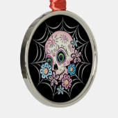 Sweet Sugar Skull Metalen Ornament (Rechts)