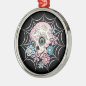 Sweet Sugar Skull Metalen Ornament (Links)