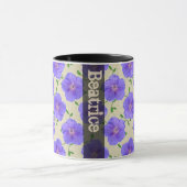 Sweet Summer Botanical Blue Flower met naam Mok (Midden)