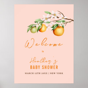 Sweet Summer Citrus Sinaasappel Baby shower Welkom Poster