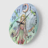 Sweet Summer Flower Fairy Wall Clock Grote Klok (Hoek)