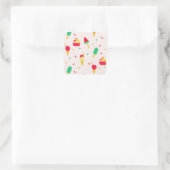 Sweet Summer Fun Rainbow Ice Cream Sprinkles Vierkante Sticker (Tas)