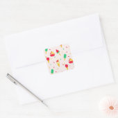 Sweet Summer Fun Rainbow Ice Cream Sprinkles Vierkante Sticker (Envelop)