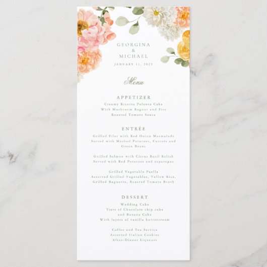 Sweet Summer Garden Wedding Menu (Voorkant)