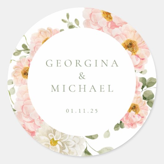 Sweet Summer Garden Wedding Ronde Sticker (Voorkant)