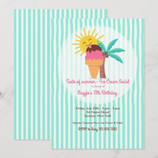 Sweet Summer Invitation (Devant / Derrière)