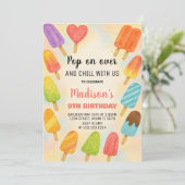 Sweet Summer Popsicle Anniversaire Invitation (Debout devant)