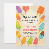 Sweet Summer Popsicle Anniversaire Invitation (Devant / Derrière)