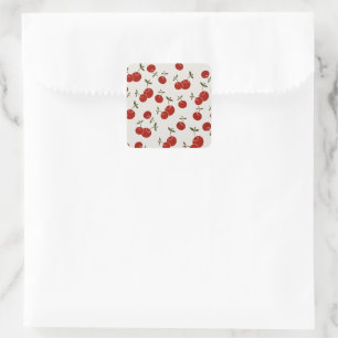 Sweet Summer Red Cherries Garden Vierkante Sticker