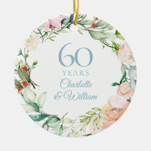 Sweet Summer Rozen Garland 60th Jubileum Keramisch Ornament