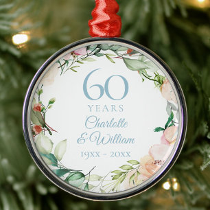 Sweet Summer Rozen Garland 60th Jubileum Metalen Ornament