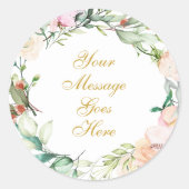 Sweet Summer Rozen Garland Ronde Sticker (Voorkant)