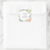 Sweet Summer Rozen Garland Save the Date Vierkante Sticker (Tas)