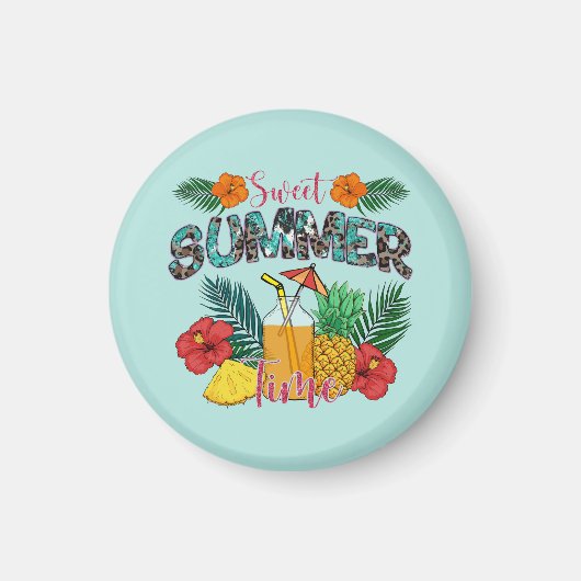 Sweet Summer Time Beach | Tropisch eiland Magneet (Voorkant)