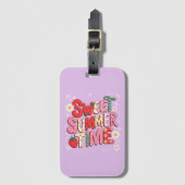 Sweet Summer Time Coquette Aardbei Retro Beach Bagagelabel (Voorkant (verticaal))