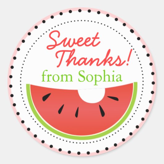 Sweet Summer Watermelon Merci Stickers (Devant)