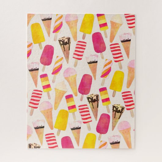 Sweet Summer Waterverf Ice Cream Legpuzzel (Verticaal)