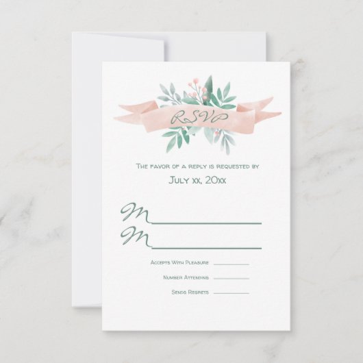 Sweet Summer Wedding Carte RSVP (Devant)