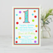 Sweet Surprise 1er Anniversaire Invitation (Debout devant)