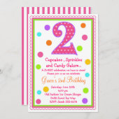 Sweet Surprise 2e verjaardag uitnodiging (Voorkant / Achterkant)