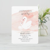 Sweet Swan Baby shower Uitnodiging (Staand voorkant)
