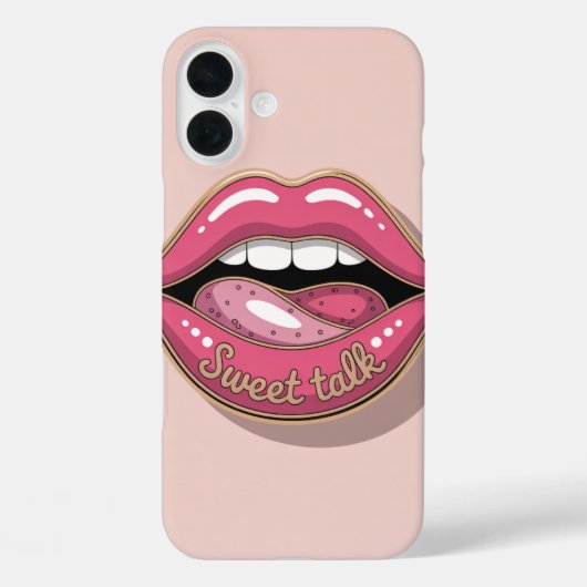 Sweet Talk Glossy Lips Pop Art Phone Case (Achterkant)
