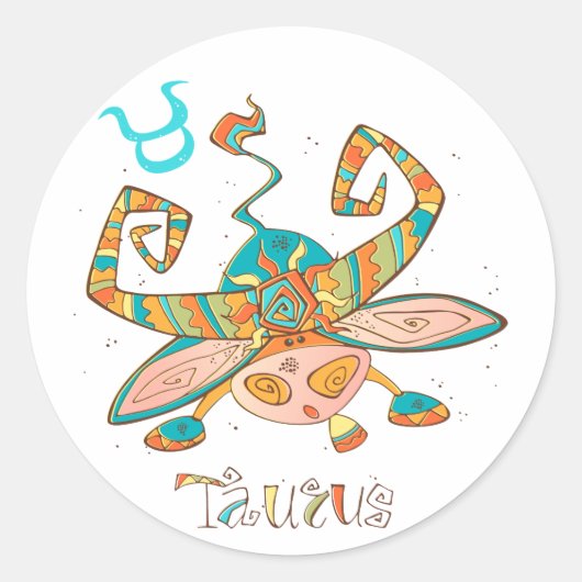 Sweet Taurus Bull Ronde Sticker (Voorkant)