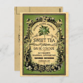 Sweet Tea Eau de Cologne  Label Briefkaart (Voorkant / Achterkant)