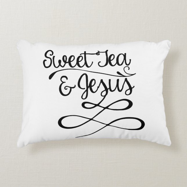 Sweet Tea en Jesus Accent Kussen (Voorkant)