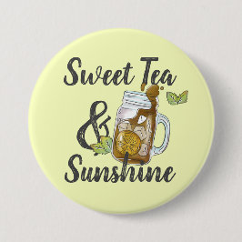 Sweet Tea en Sunshine Ronde Button 7,6 Cm