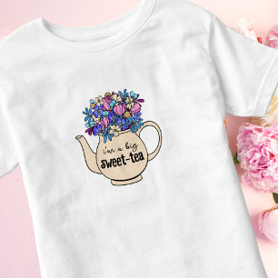 Sweet Tea Floral Teapot Sweetie Kinder Shirts