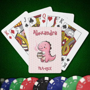 Sweet Tea-Rex gepersonaliseerde dinosaurus dierenw Pokerkaarten