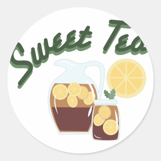 Sweet Tea Ronde Sticker (Voorkant)