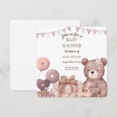 Sweet Teddy Bear Baby Shower Invitation (Devant / Derrière)